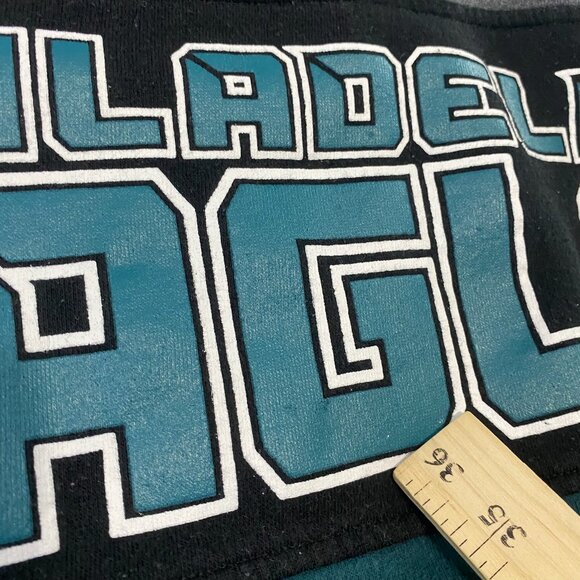 STARTER Philadelphia Eagles Football Black Green Pullover Hoodie Embroidered M - Picture 2 of 12